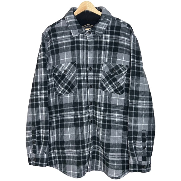 Vintage Freedom Foundry Plaid Flannel Shirt Jacket Sherpa Lined Shacket Men’s XL - Picture 1 of 9